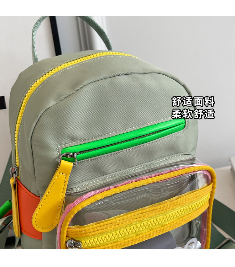 Women's Nylon Contrast Zip Pocket Backpack detail 2
