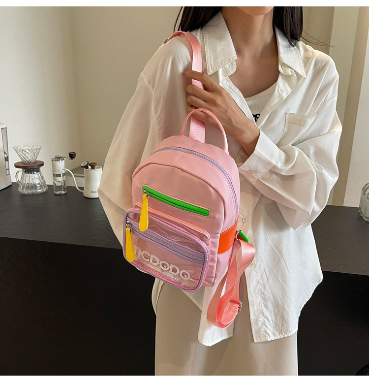 Women's Nylon Contrast Zip Pocket Backpack detail 33