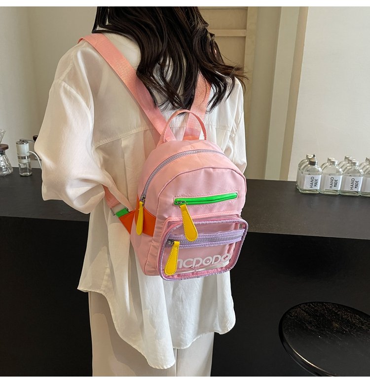 Women's Nylon Contrast Zip Pocket Backpack detail 39