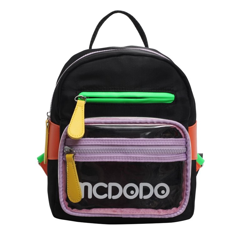 Women's Nylon Contrast Zip Pocket Backpack view 3