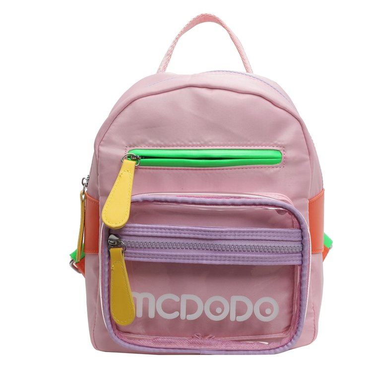Women's Nylon Contrast Zip Pocket Backpack view 1