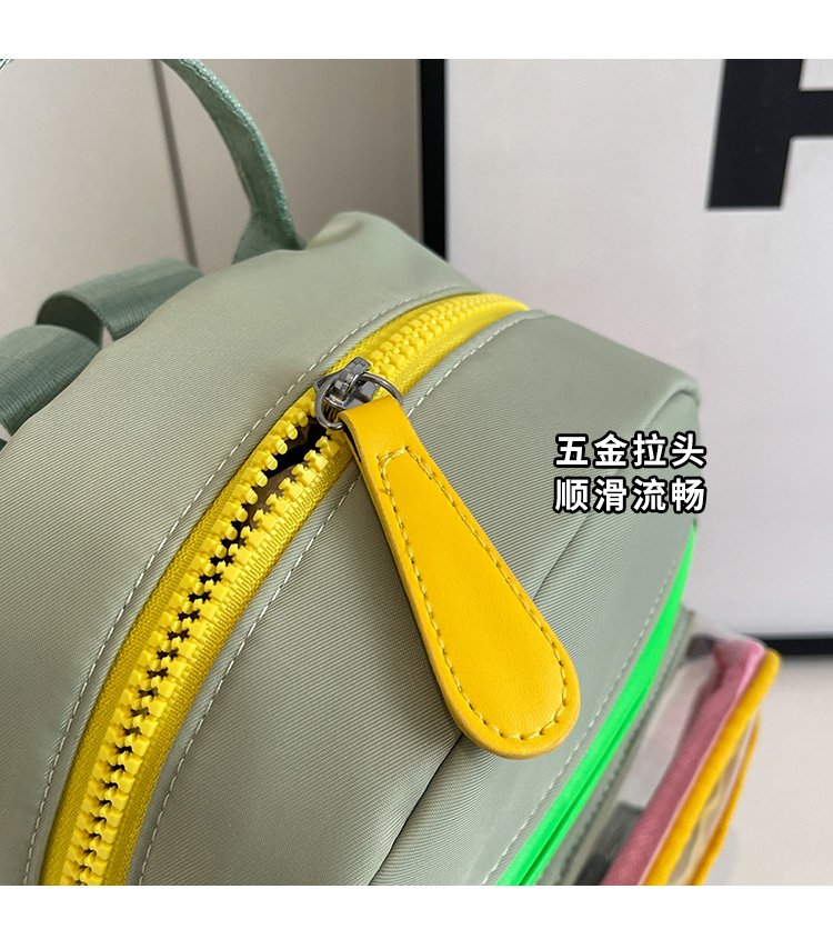 Women's Nylon Contrast Zip Pocket Backpack detail 5