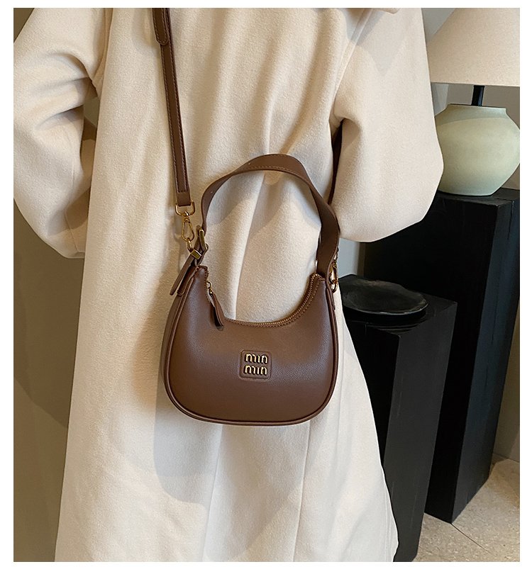 Women's PU Leather Crescent Shoulder Bag detail 1