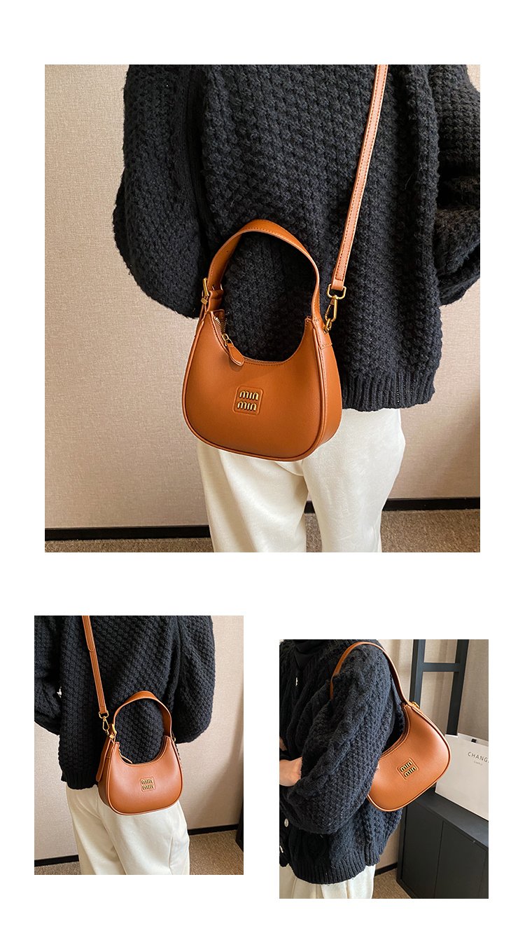 Women's PU Leather Crescent Shoulder Bag detail 3