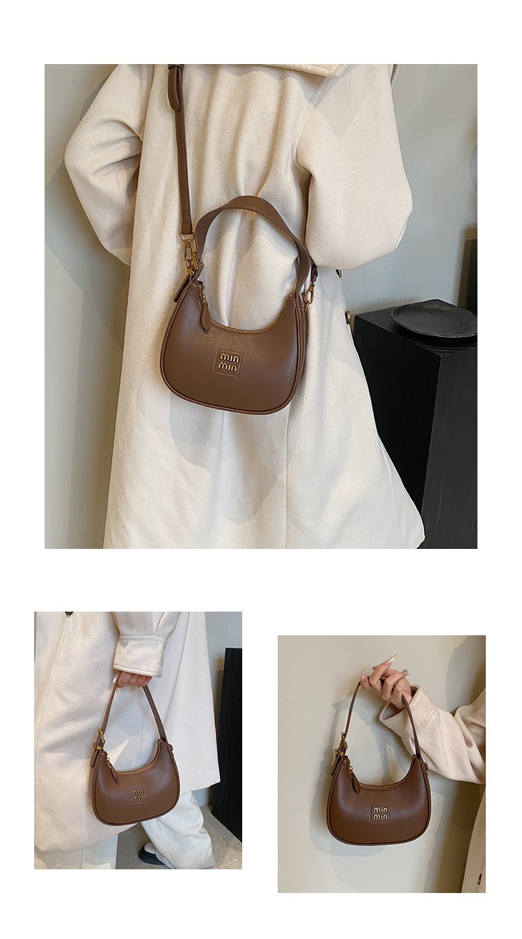 Women's PU Leather Crescent Shoulder Bag detail 4