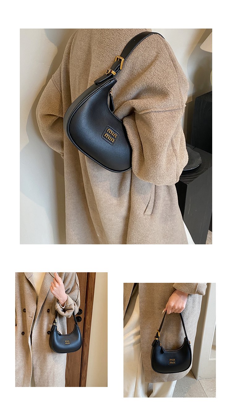 Women's PU Leather Crescent Shoulder Bag detail 8
