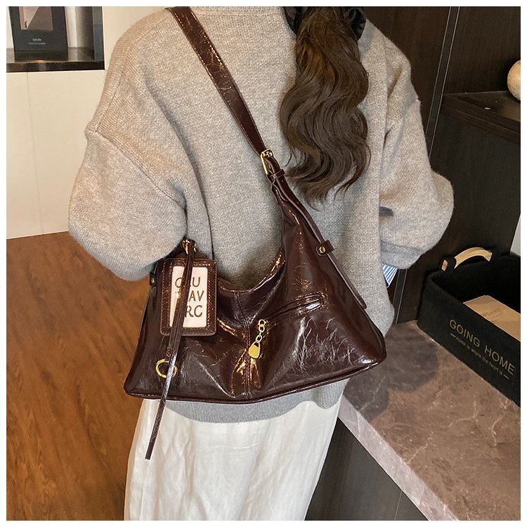 Women's PU Leather Curved Shoulder Bag detail 38