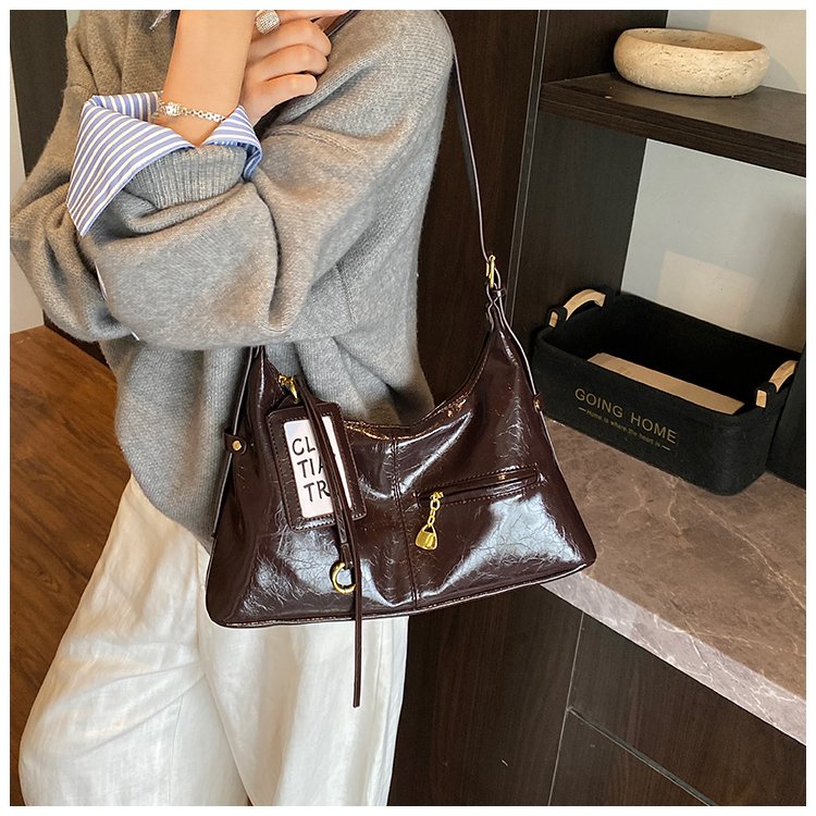 Women's PU Leather Curved Shoulder Bag detail 39