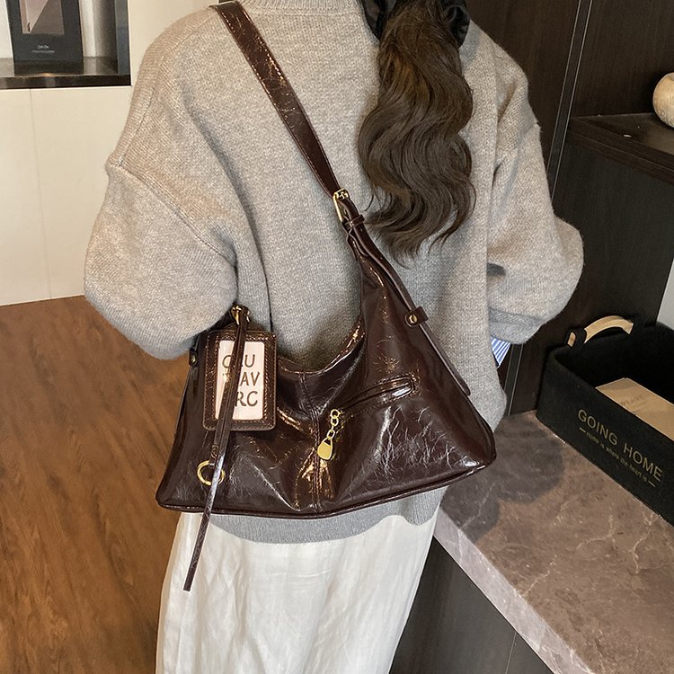 Women's PU Leather Curved Shoulder Bag view 5