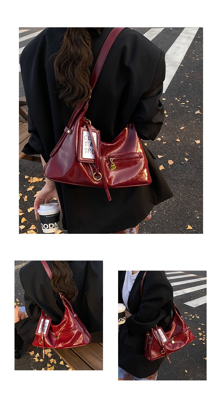 Women's PU Leather Curved Shoulder Bag detail 6