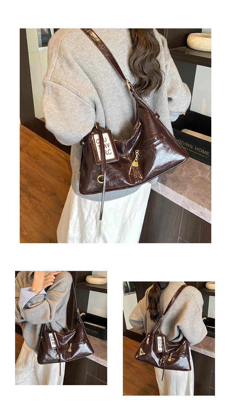 Women's PU Leather Curved Shoulder Bag detail 7