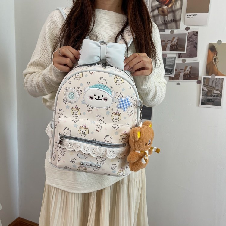 Women's Cute Cartoon Print Waterproof PU Leather Backpack detail 22