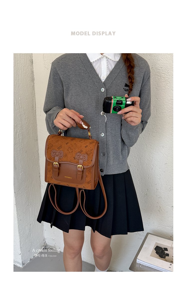Women's Cute Cartoon Print Waterproof PU Leather Backpack detail 2