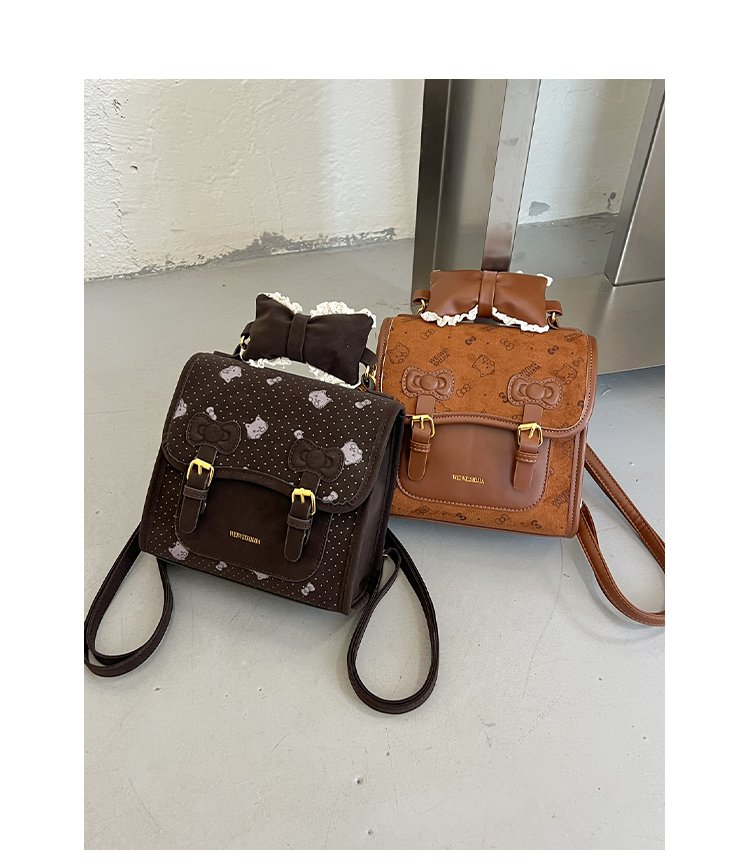 Women's Cute Cartoon Print Waterproof PU Leather Backpack detail 4