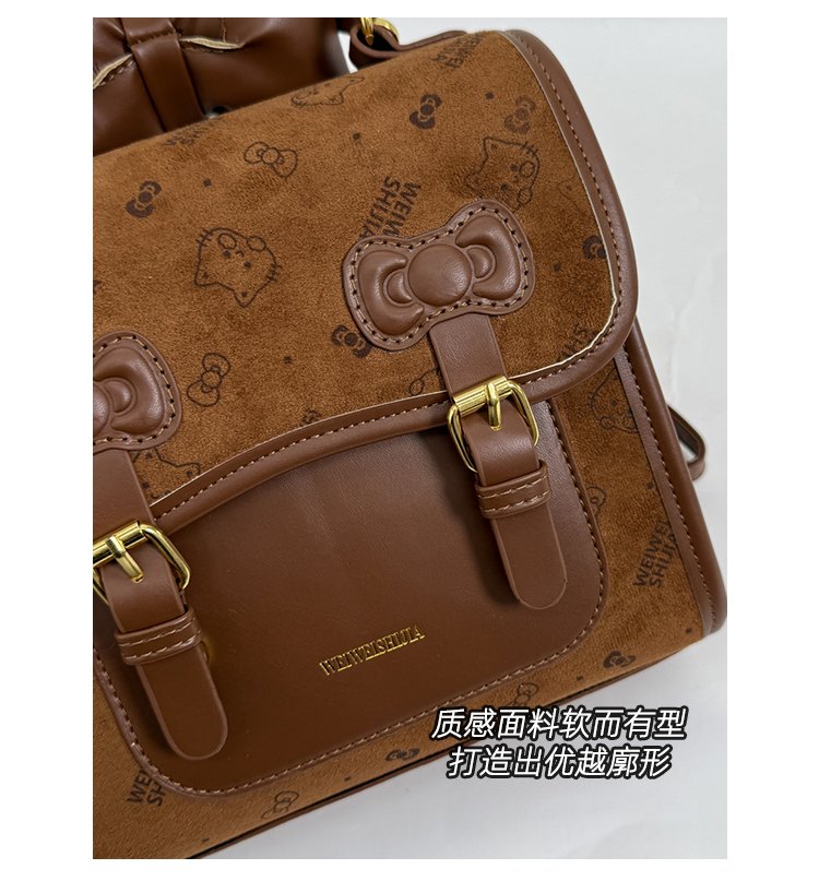 Women's Cute Cartoon Print Waterproof PU Leather Backpack detail 5