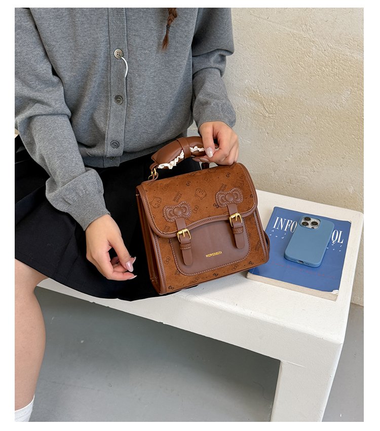 Women's Cute Cartoon Print Waterproof PU Leather Backpack detail 11