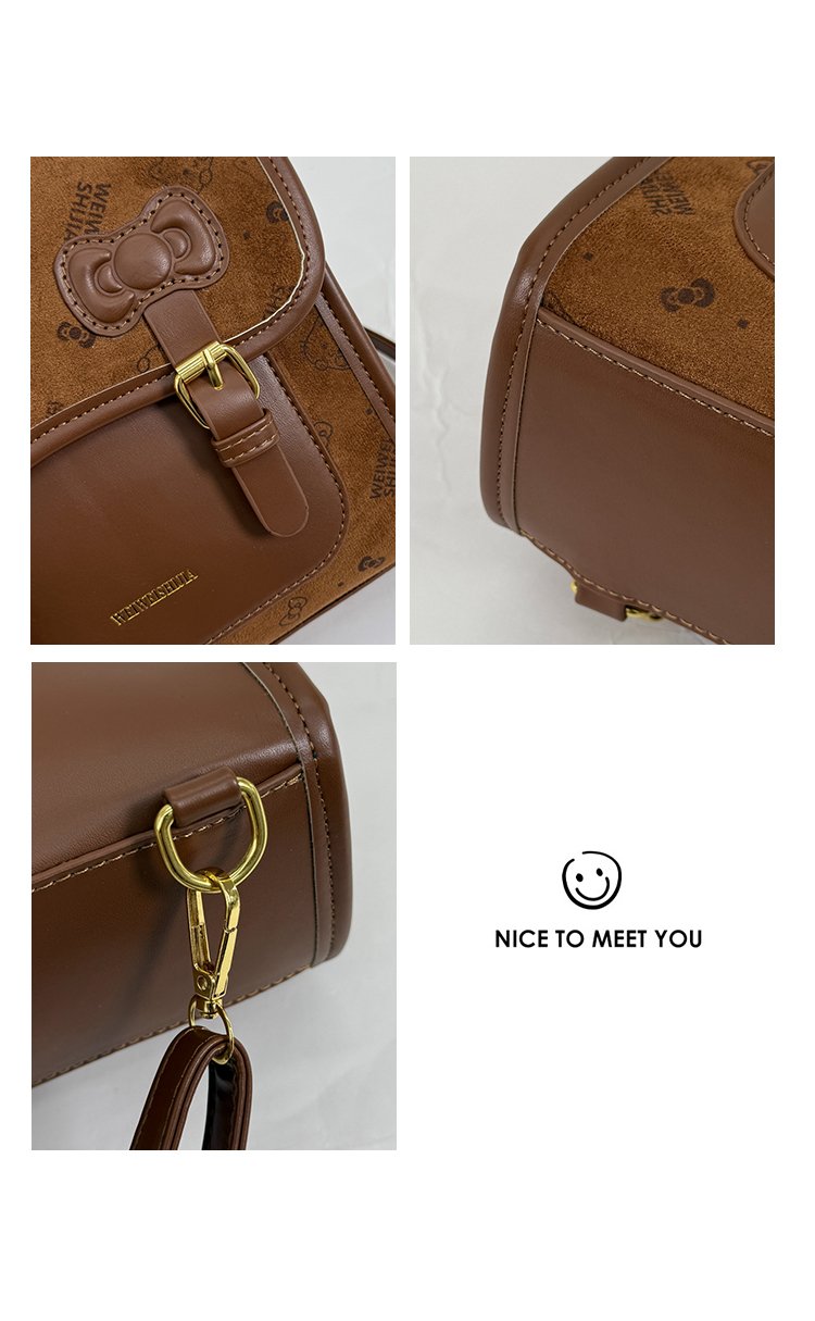 Women's Cute Cartoon Print Waterproof PU Leather Backpack detail 12