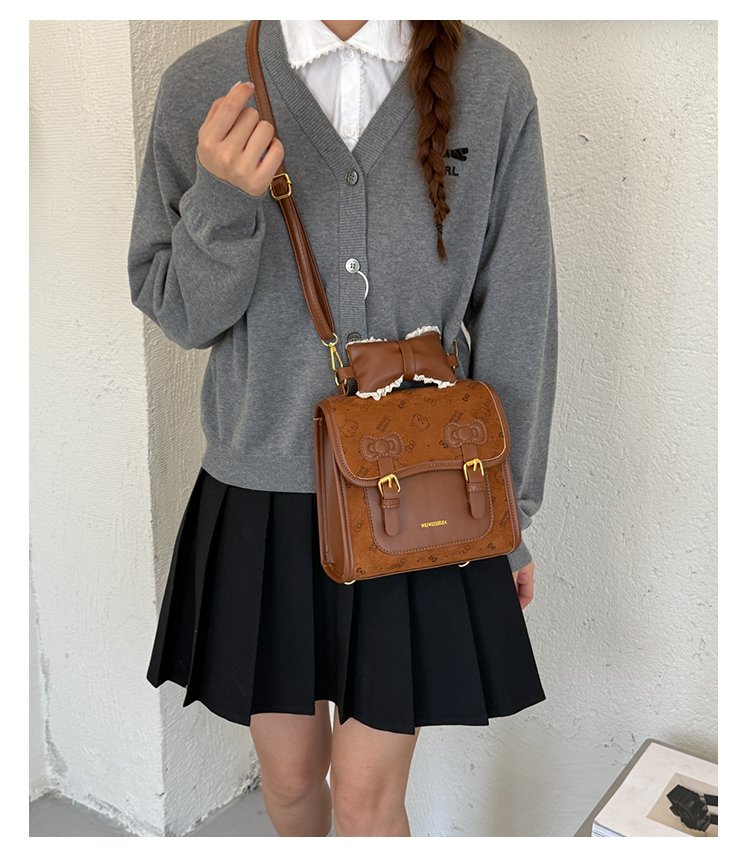 Women's Cute Cartoon Print Waterproof PU Leather Backpack detail 18
