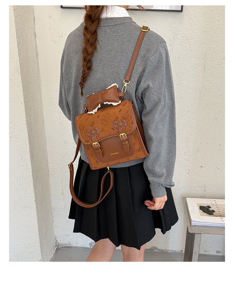 Women's Cute Cartoon Print Waterproof PU Leather Backpack detail 19