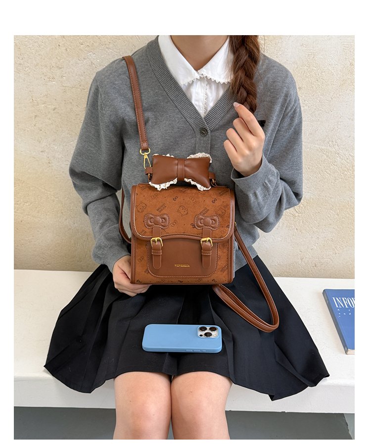 Women's Cute Cartoon Print Waterproof PU Leather Backpack detail 20
