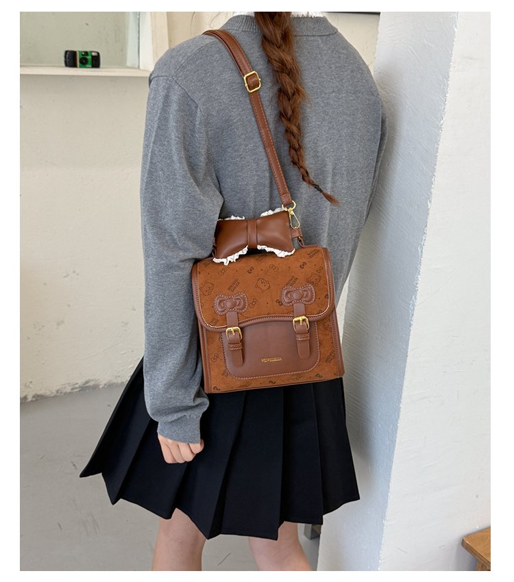 Women's Cute Cartoon Print Waterproof PU Leather Backpack detail 21