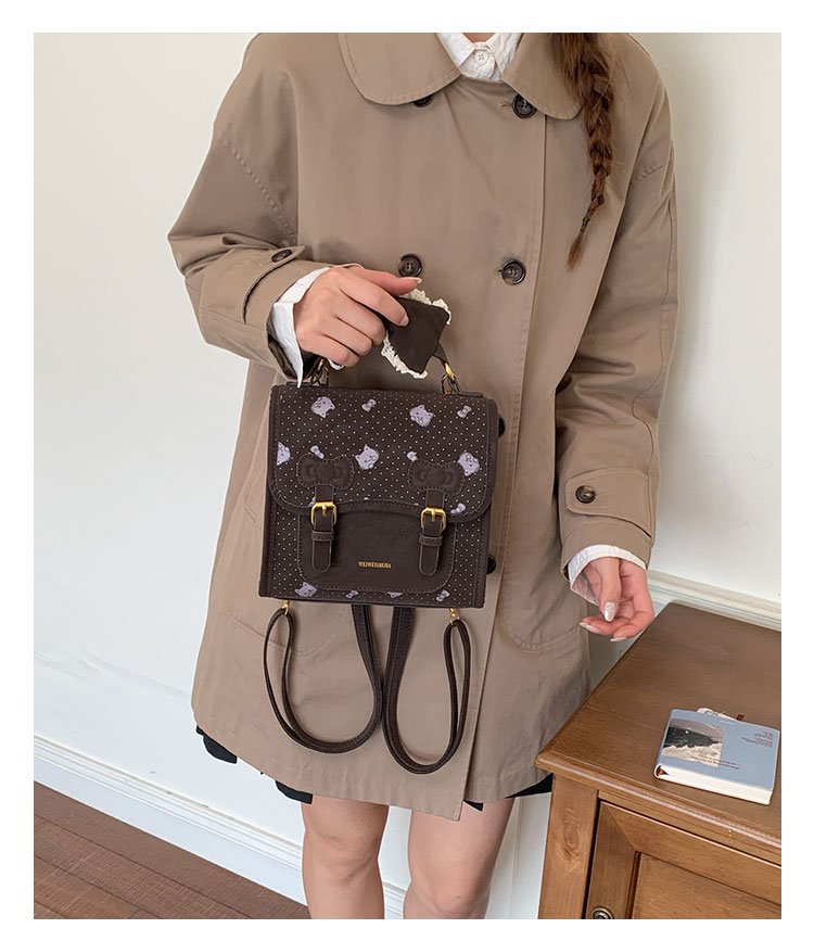 Women's Cute Cartoon Print Waterproof PU Leather Backpack detail 22