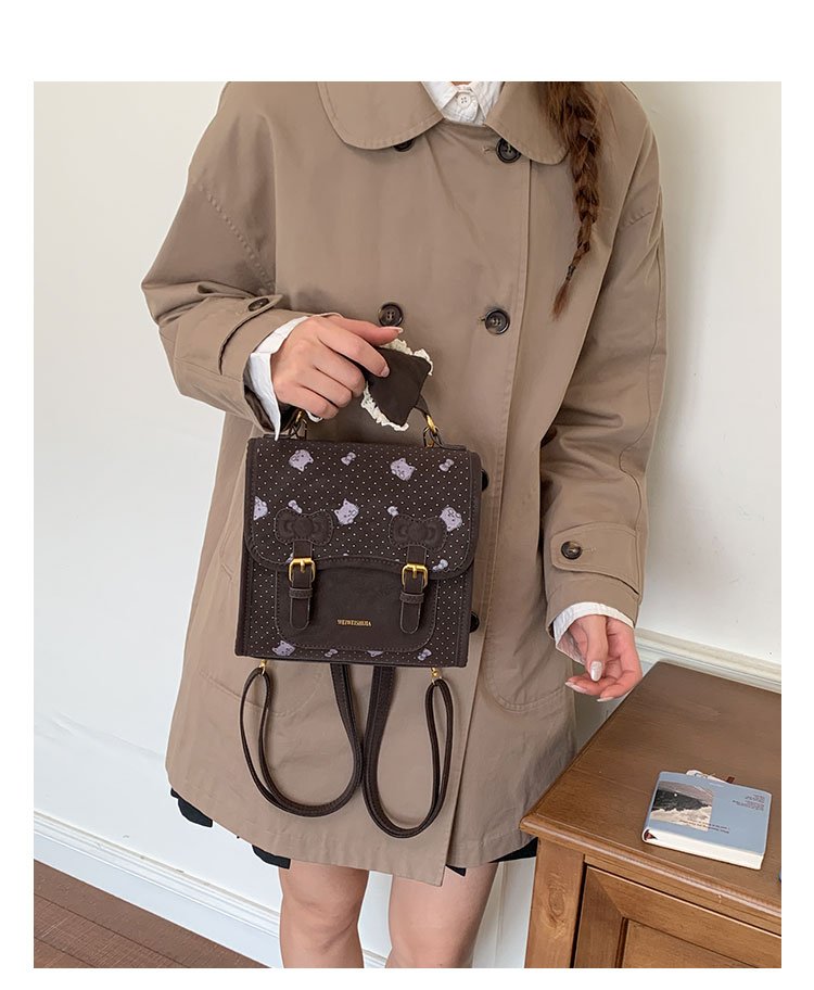 Women's Cute Cartoon Print Waterproof PU Leather Backpack detail 28
