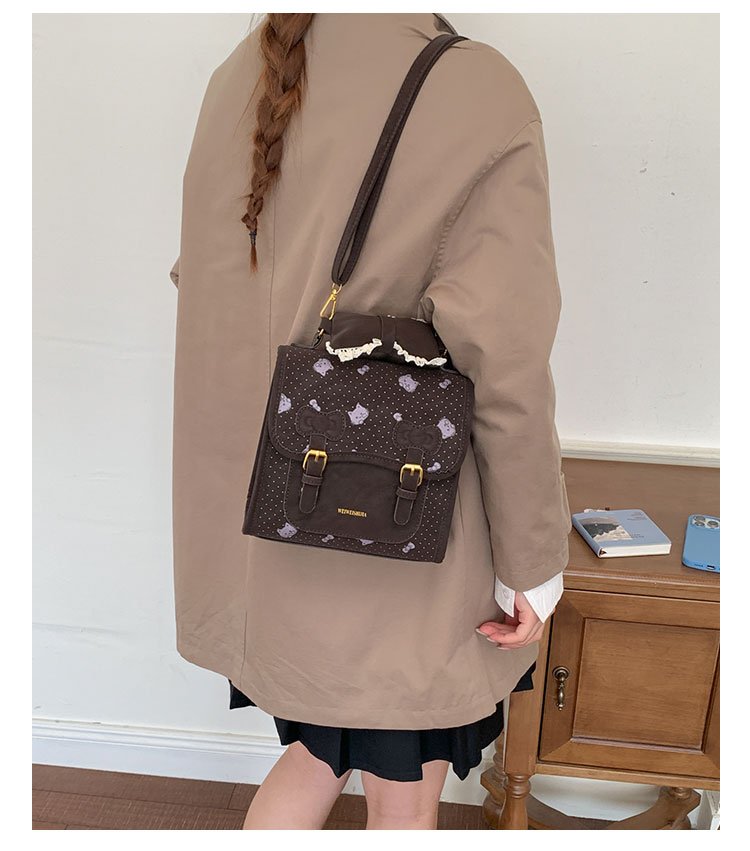 Women's Cute Cartoon Print Waterproof PU Leather Backpack detail 33