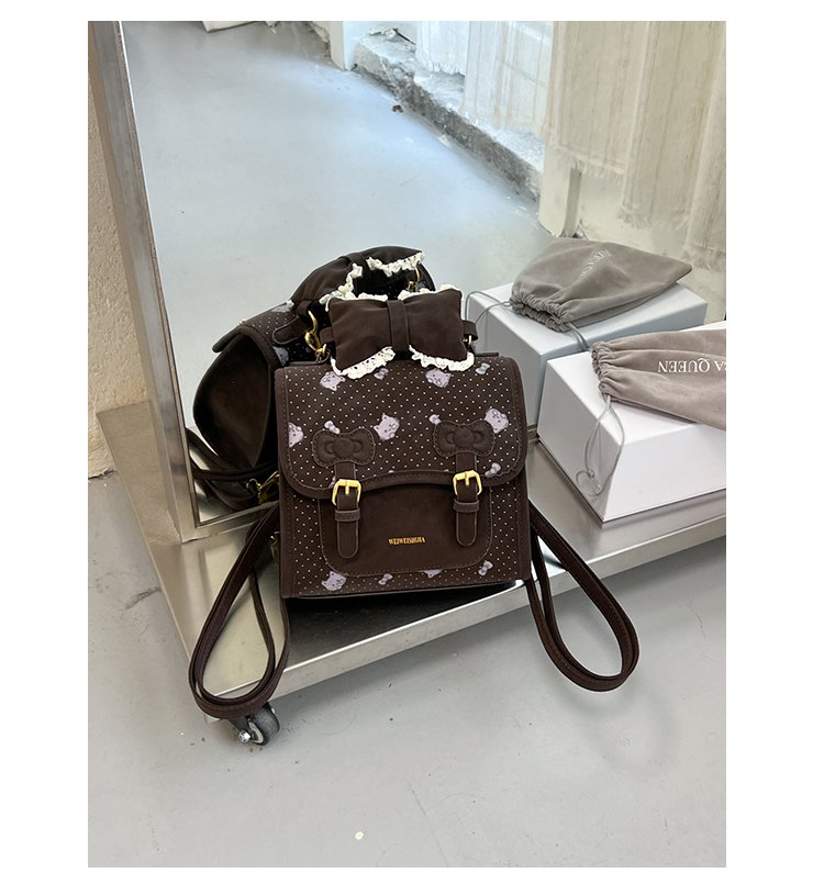 Women's Cute Cartoon Print Waterproof PU Leather Backpack detail 36