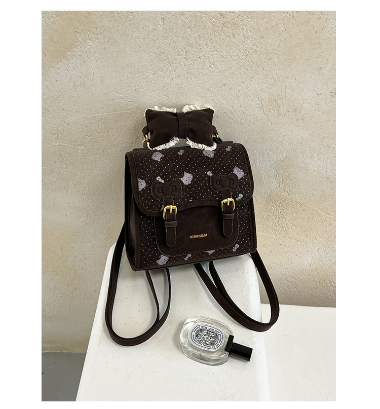 Women's Cute Cartoon Print Waterproof PU Leather Backpack detail 39