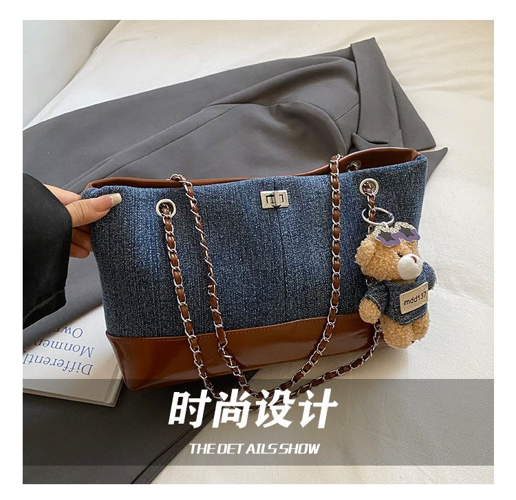 Women's Denim & PU Denim Look Bucket Bag detail 13