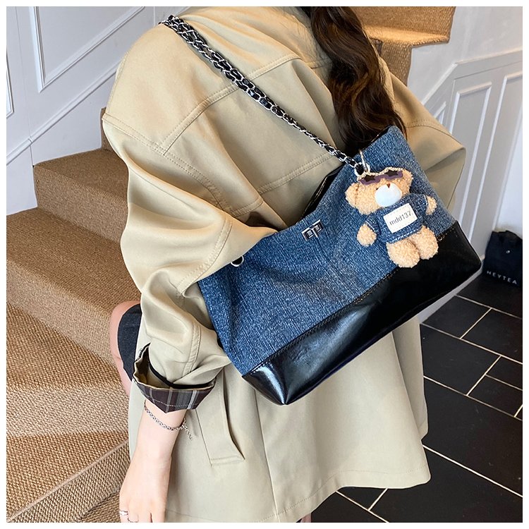 Women's Denim & PU Denim Look Bucket Bag detail 18