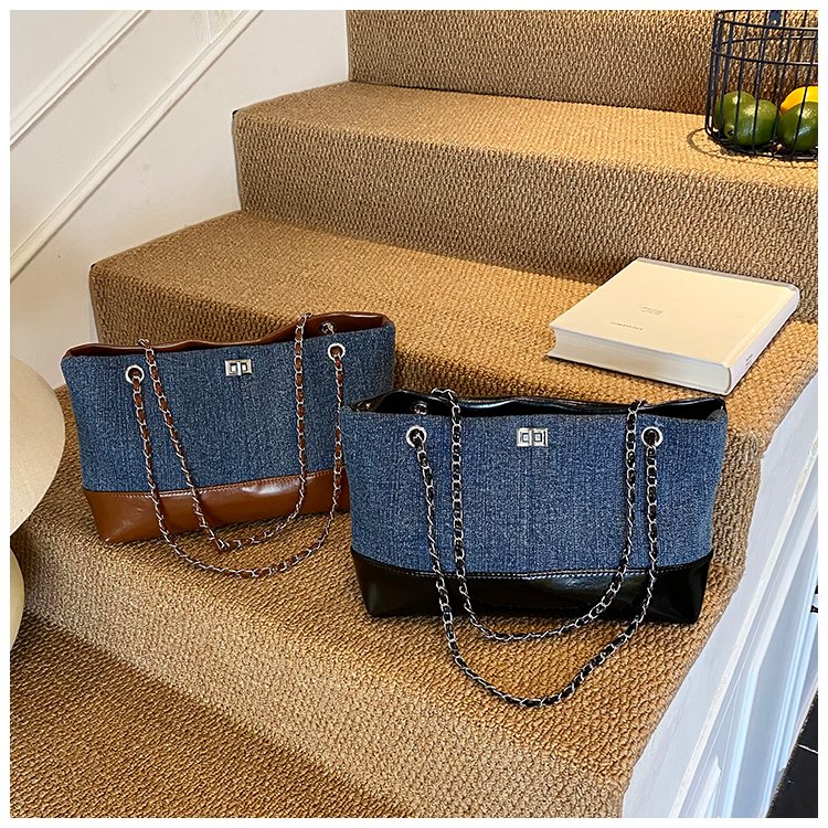 Women's Denim & PU Denim Look Bucket Bag detail 1