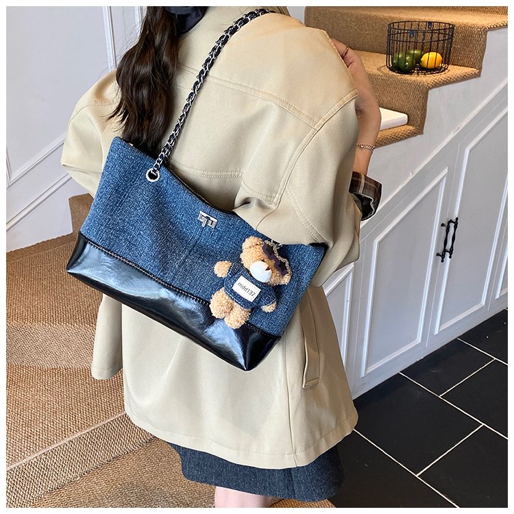 Women's Denim & PU Denim Look Bucket Bag detail 19