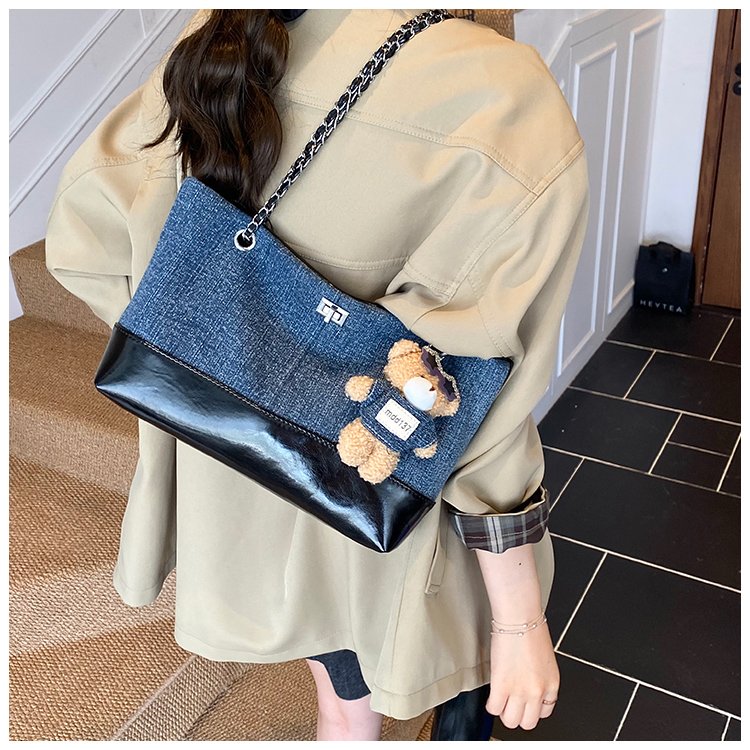 Women's Denim & PU Denim Look Bucket Bag detail 20