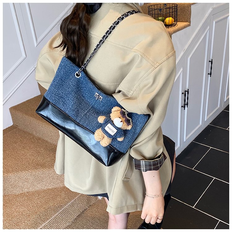 Women's Denim & PU Denim Look Bucket Bag detail 21