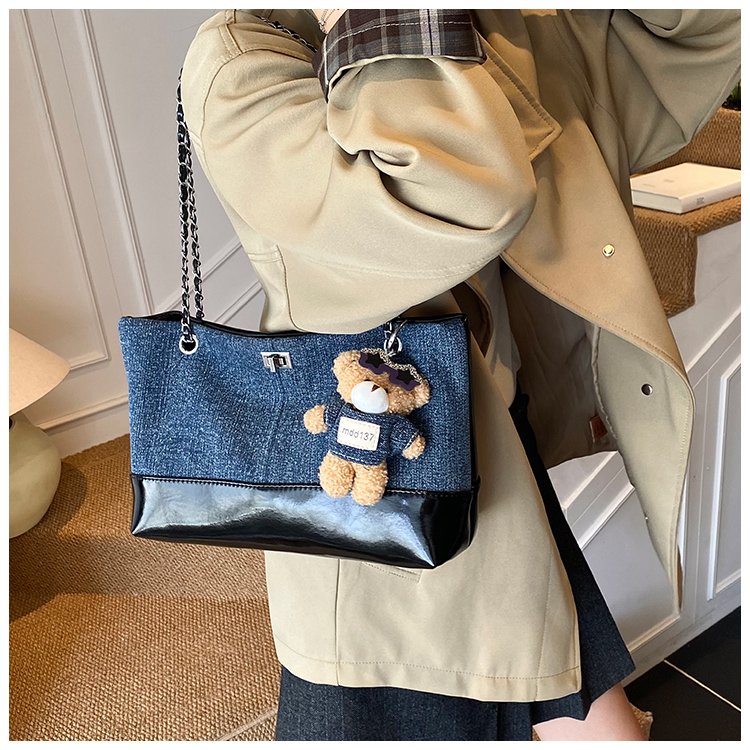 Women's Denim & PU Denim Look Bucket Bag detail 23