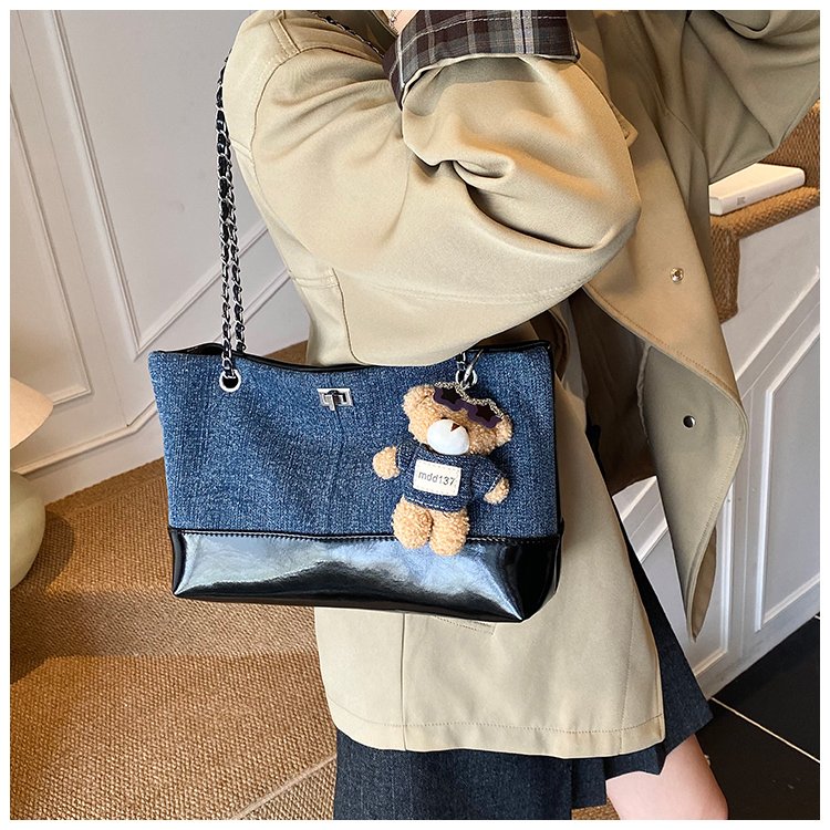Women's Denim & PU Denim Look Bucket Bag detail 24