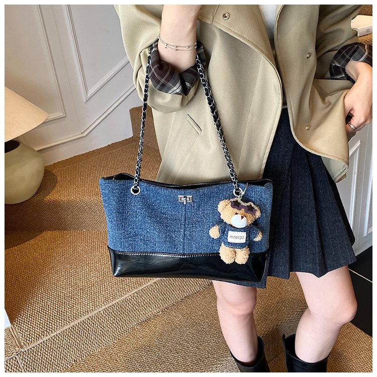 Women's Denim & PU Denim Look Bucket Bag detail 25