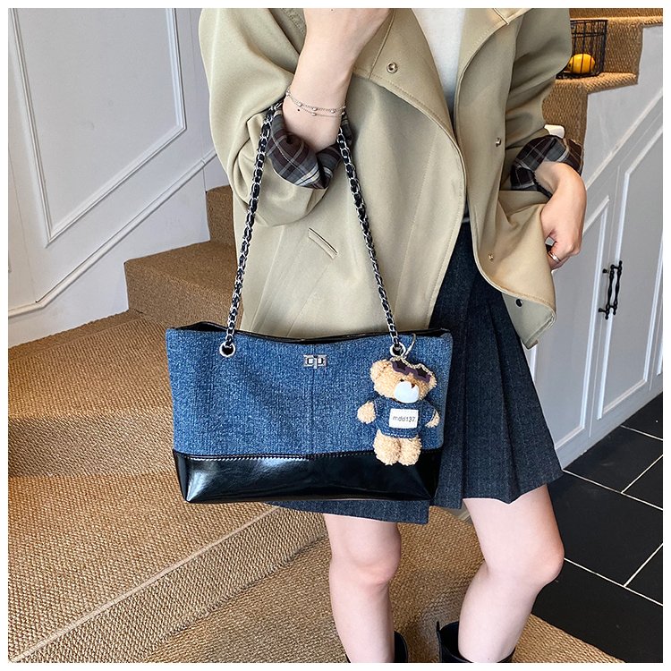 Women's Denim & PU Denim Look Bucket Bag detail 26