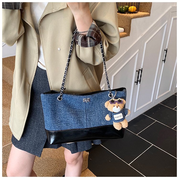 Women's Denim & PU Denim Look Bucket Bag detail 28
