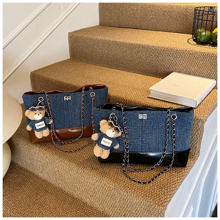 Women's Denim & PU Denim Look Bucket Bag detail 2