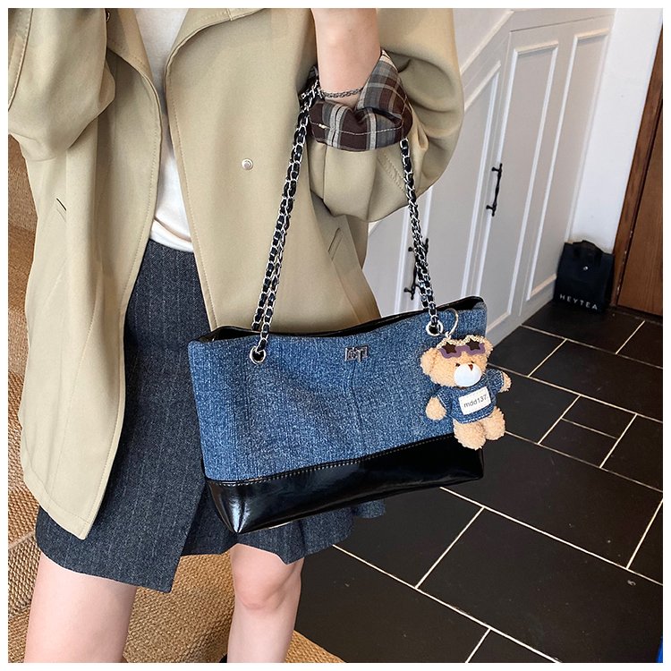 Women's Denim & PU Denim Look Bucket Bag detail 29