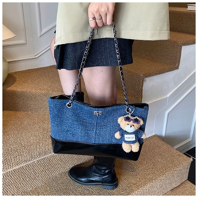Women's Denim & PU Denim Look Bucket Bag detail 30