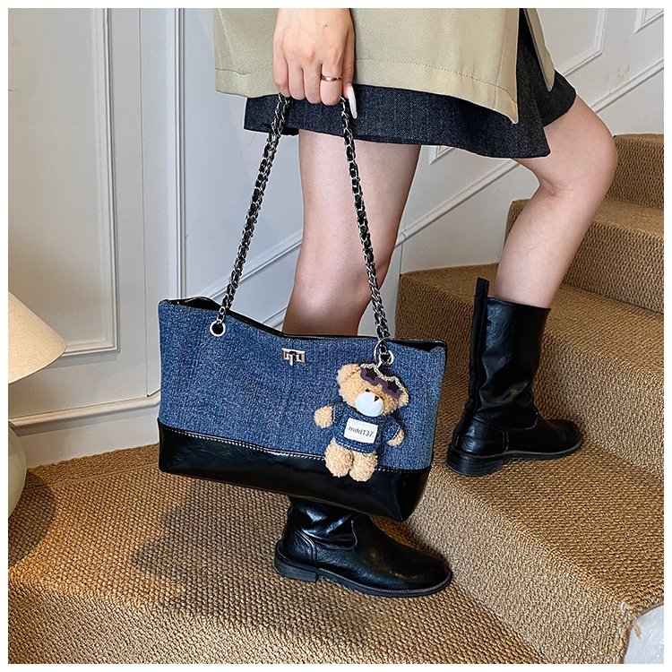 Women's Denim & PU Denim Look Bucket Bag detail 32