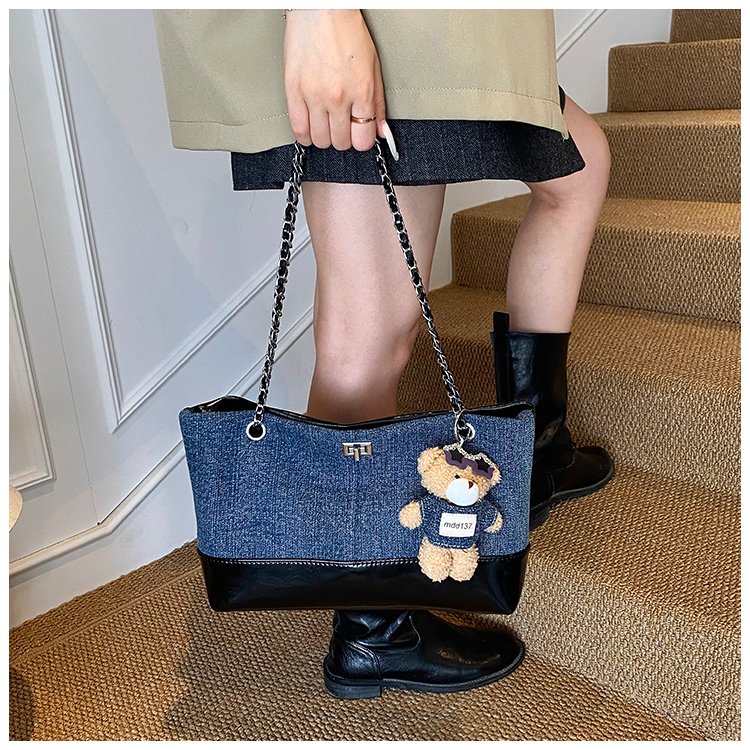 Women's Denim & PU Denim Look Bucket Bag detail 34