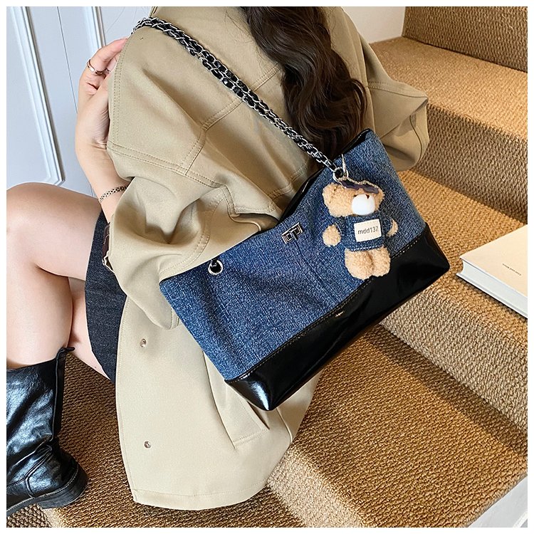 Women's Denim & PU Denim Look Bucket Bag detail 35