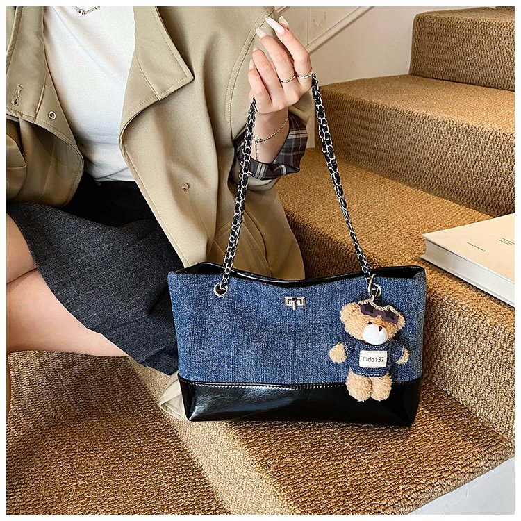 Women's Denim & PU Denim Look Bucket Bag detail 36
