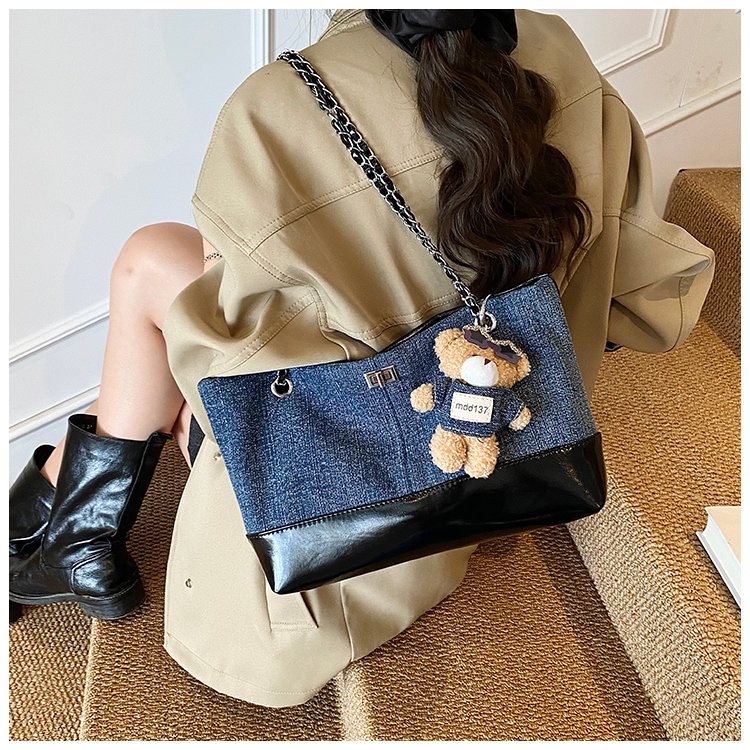 Women's Denim & PU Denim Look Bucket Bag detail 37