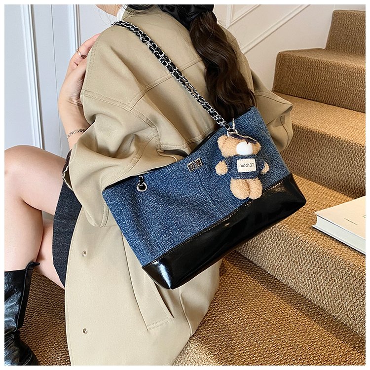Women's Denim & PU Denim Look Bucket Bag detail 38